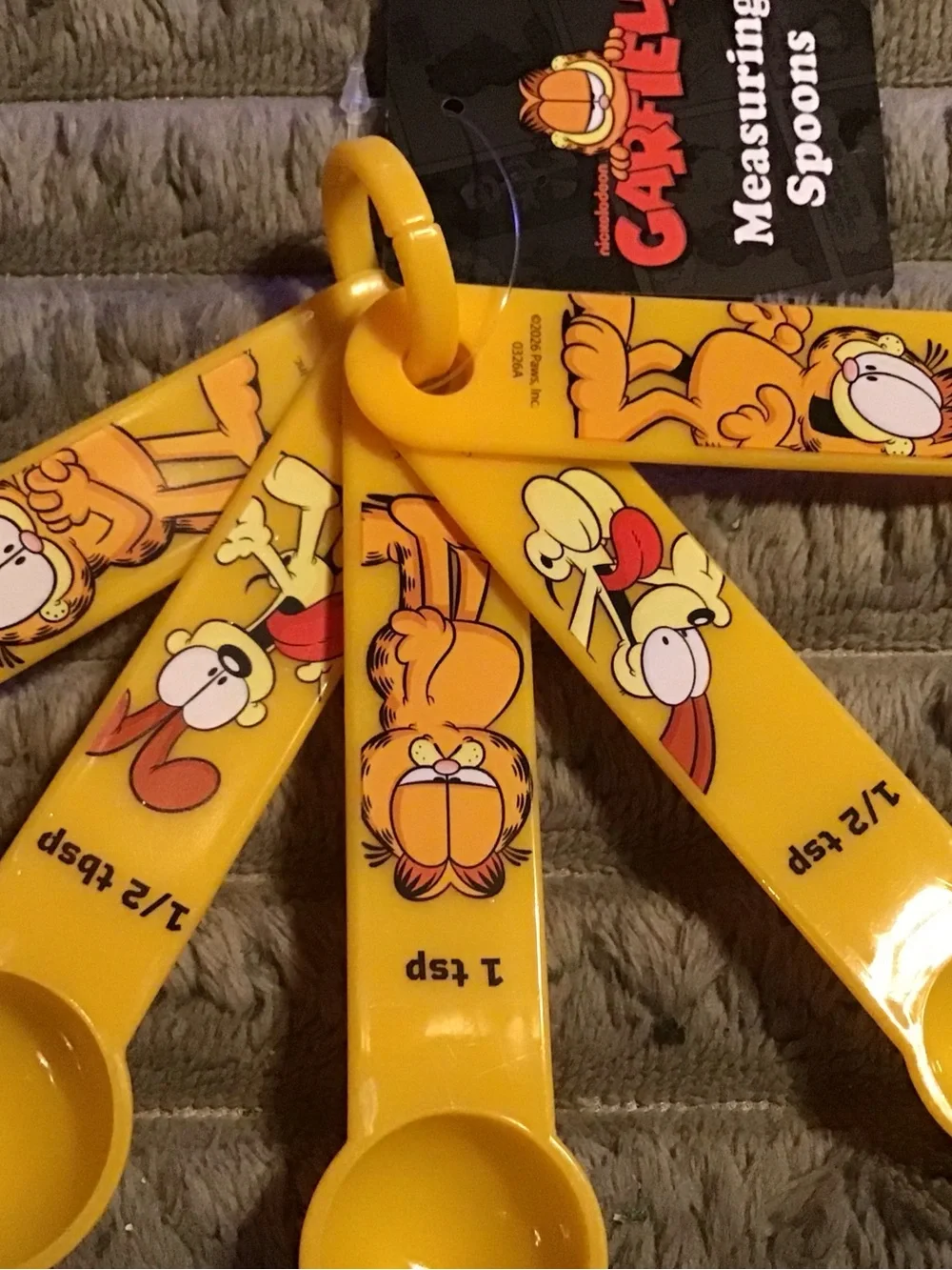 Yellow Measuring Spoons Set - Garfield Kitchen Measuring Spoons